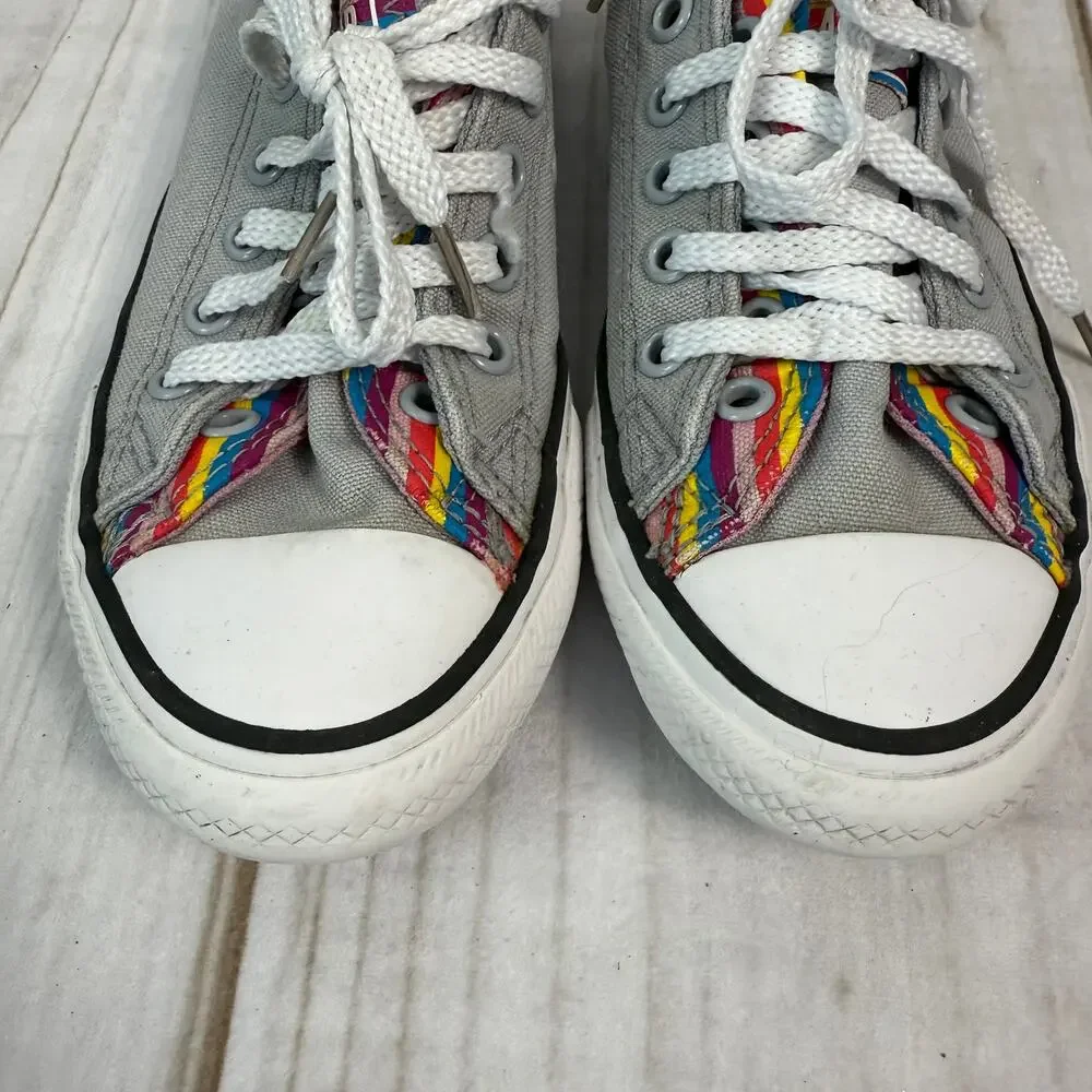 Converse All Star Chuck Taylor Rainbow Trim Low Top Sneakers Kids Shoes